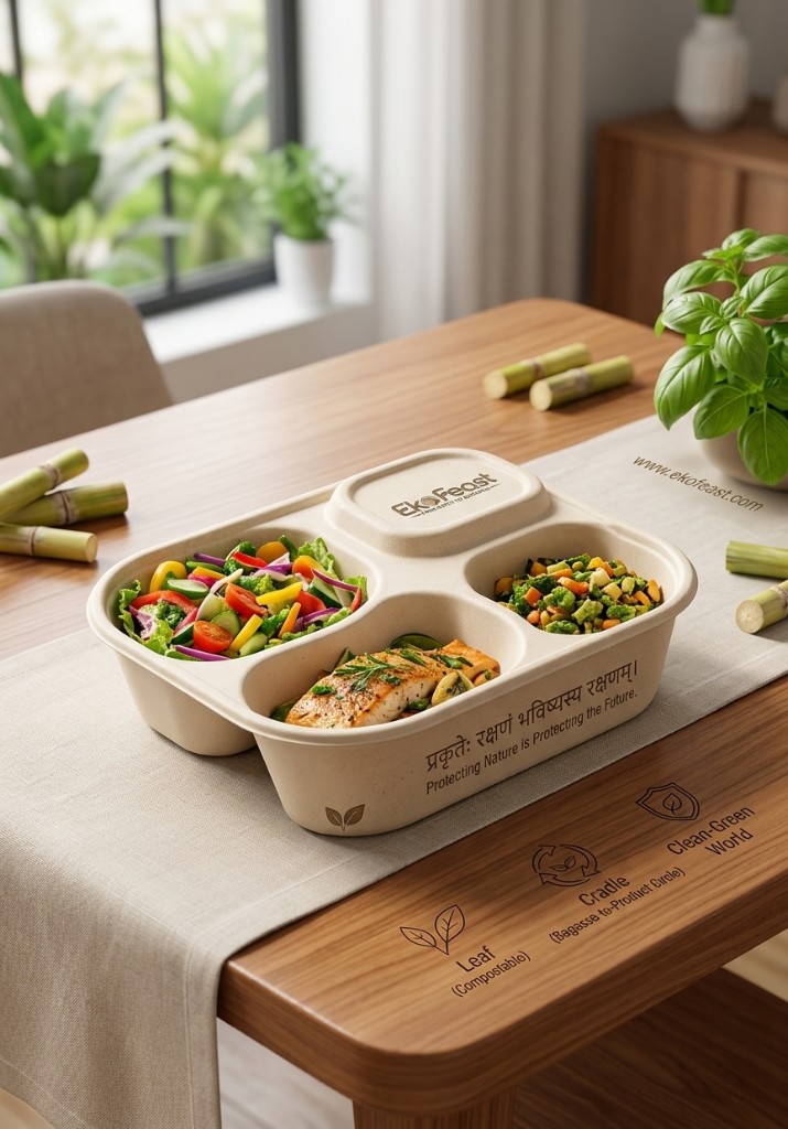 EkoFeast bagasse tableware with sugarcane — 100% quality guaranteed