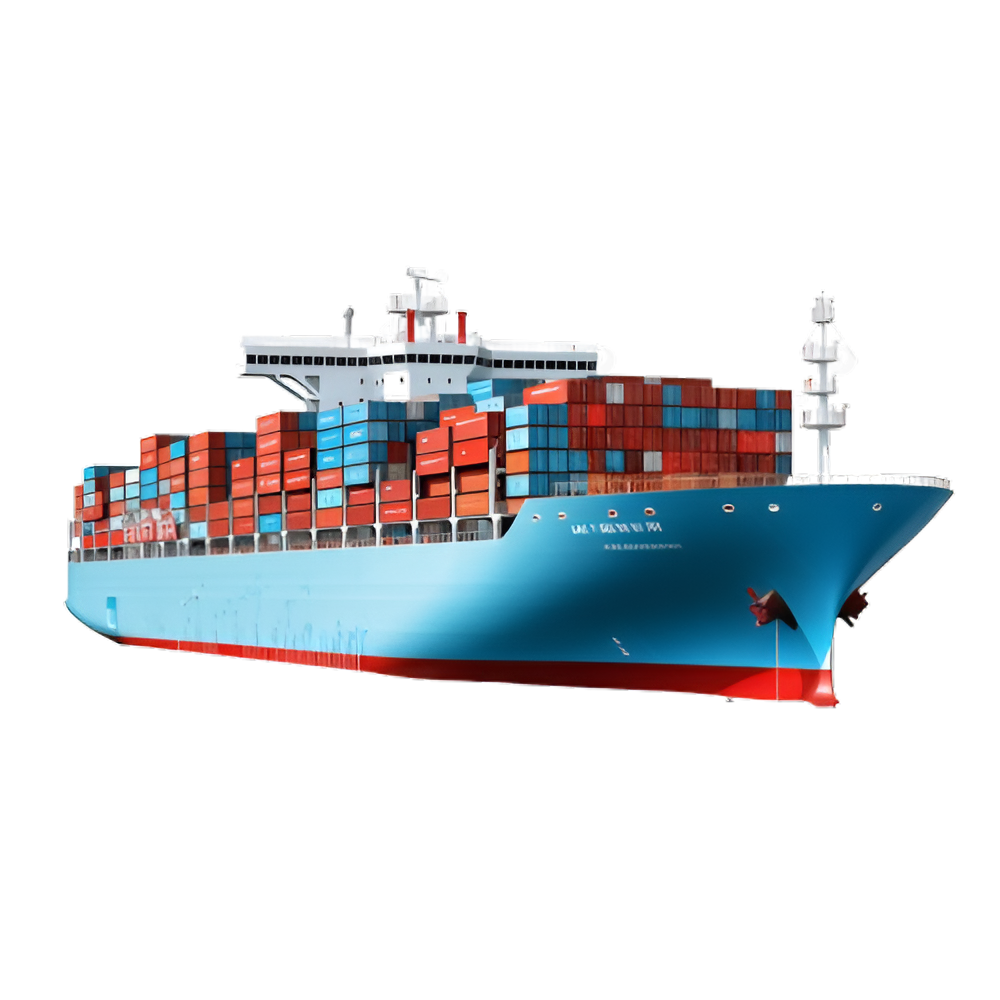 Container ship loaded with cargo — representing EkoFeast global export of eco-friendly bagasse tableware